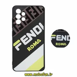 قاب گوشی Galaxy A32 4G سامسونگ فانتزی سوزنی برجسته طرح FENDI ROMA پاپ سوکت دار محافظ لنز دار کد 333
