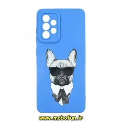 قاب گوشی Galaxy A53 5G سامسونگ سیلیکونی ژله ای طرح سگ لاکچری محافظ لنز دار آبی کد 52