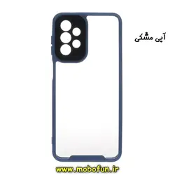 قاب گوشی Galaxy A23 4G سامسونگ اورجینال Pro Camera طرح پشت طلق شفاف دور ژله ای محافظ لنز دار آبی مشکی کد 11