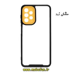 قاب گوشی Galaxy A13 4G سامسونگ اورجینال Pro Camera طرح پشت طلق شفاف دور ژله ای محافظ لنز دار مشکی زرد کد 27