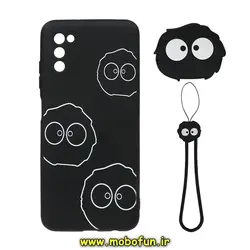 قاب گوشی Galaxy A03S سامسونگ سیلیکونی فانتزی عروسکی طرح هپل پاپ سوکت دار محافظ لنز دار به همراه آویزبند کد 120