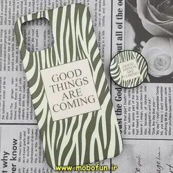 قاب گوشی iPhone 12 Pro Max آیفون مدل IMD فانتزی ماربل طرح GOOD THINGS ARE COMING پاپ سوکت دار کد 194
