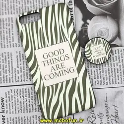قاب گوشی iPhone 7 Plus - iPhone 8 Plus آیفون مدل IMD فانتزی ماربل طرح پلنگی GOOD THINGS ARE COMING پاپ سوکت دار کد 206
