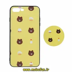 قاب گوشی iPhone 7 Plus - iPhone 8 Plus آیفون فانتزی سوزنی برجسته طرح خرسی شکمو پاپ سوکت دار کد 194