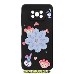 قاب گوشی Xiaomi Poco X3 NFC - Poco X3 Pro پوکو شیائومی سیلیکونی ژله ای اسپینر دار طرح عروسکی خرگوشی محافظ لنز دار Pro Camera مشکی کد 547