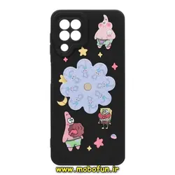 قاب گوشی Galaxy A22 4G - Galaxy M32 4G سامسونگ سیلیکونی ژله ای اسپینر دار طرح عروسکی پاتریک ستاره ای خرگوشی محافظ لنز دار Pro Camera مشکی کد 145