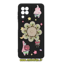 قاب گوشی Galaxy A22 4G - Galaxy M32 4G سامسونگ سیلیکونی ژله ای اسپینر دار طرح عروسکی پاتریک ستاره ای باب اسفنجی محافظ لنز دار Pro Camera مشکی کد 144