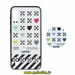 قاب گوشی Galaxy A10 - Galaxy M10 سامسونگ فانتزی سوزنی برجسته طرح Off-White پاپ سوکت دار کد 42