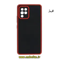 قاب گوشی Galaxy M42 سامسونگ طرح کربنی کبریتی محافظ لنز دار قرمز کد 3