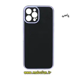 قاب گوشی iPhone 12 Pro Max آیفون طرح کربنی کبریتی محافظ لنز دار یاسی کد 162