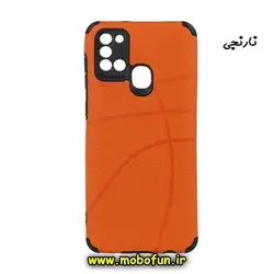 قاب گوشی Galaxy A21S سامسونگ طرح ژله ای چرمی NBA ضد ضربه محافظ لنز دار ایربگ دار نارنجی کد 304