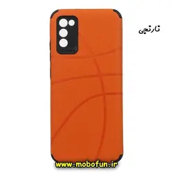 قاب گوشی Galaxy A02S - Galaxy M02S سامسونگ طرح ژله ای چرمی NBA ضد ضربه محافظ لنز دار ایربگ دار نارنجی کد 221