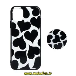 قاب گوشی iPhone 11 آیفون فانتزی برجسته طرح قلب کلاسیک پاپ سوکت دار کد 148
