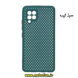 قاب گوشی Galaxy A42 سامسونگ طرح توری ژله ای سیلیکونی محافظ لنز دار سبز تیره کد 163