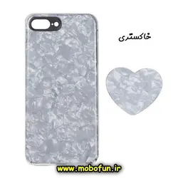قاب گوشی iPhone 7 Plus - iPhone 8 Plus آیفون طرح ماربل پاپ سوکت دار قلبی خاکستری کد 164