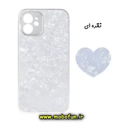 قاب گوشی iPhone 12 آیفون طرح ماربل پاپ سوکت دار قلبی نقره ای کد 212