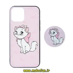 قاب گوشی iPhone 12 - iPhone 12 Pro آیفون فانتزی برجسته طرح گربه اشرافی پاپ سوکت دار کد 204