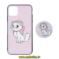 قاب گوشی iPhone 11 Pro Max آیفون فانتزی برجسته طرح گربه اشرافی پاپ سوکت دار کد 141