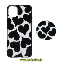 قاب گوشی iPhone 11 Pro Max آیفون فانتزی برجسته طرح قلب کلاسیک پاپ سوکت دار کد 140
