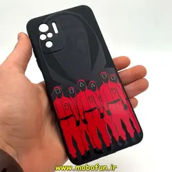 قاب گوشی Redmi Note 10 4G - Redmi Note 10S شیائومی سیلیکونی ژله ای طرح اسکویید گیم Squid Game بازی مرکب محافظ لنز دار مشکی کد 167