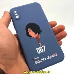 قاب گوشی iPhone X - iPhone XS آیفون سیلیکونی ژله ای طرح اسکویید گیم Squid Game بازی مرکب محافظ لنز دار فیلی کد 163