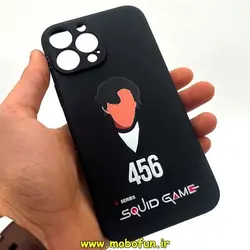 قاب گوشی iPhone 13 Pro Max آیفون سیلیکونی ژله ای طرح اسکویید گیم Squid Game بازی مرکب محافظ لنز دار مشکی کد 56