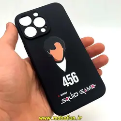 قاب گوشی iPhone 13 Pro آیفون سیلیکونی ژله ای طرح اسکویید گیم Squid Game بازی مرکب محافظ لنز دار مشکی کد 50