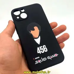 قاب گوشی iPhone 13 آیفون سیلیکونی ژله ای طرح اسکویید گیم Squid Game بازی مرکب محافظ لنز دار مشکی کد 54