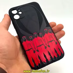 قاب گوشی iPhone 11 آیفون سیلیکونی ژله ای طرح اسکویید گیم Squid Game بازی مرکب محافظ لنز دار مشکی کد 116