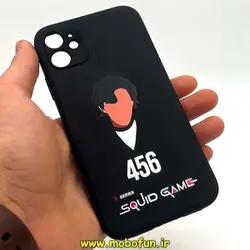 قاب گوشی iPhone 11 آیفون سیلیکونی ژله ای طرح اسکویید گیم Squid Game بازی مرکب محافظ لنز دار مشکی کد 115