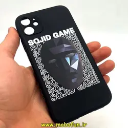 قاب گوشی iPhone 11 آیفون سیلیکونی ژله ای طرح اسکویید گیم Squid Game بازی مرکب محافظ لنز دار مشکی کد 114