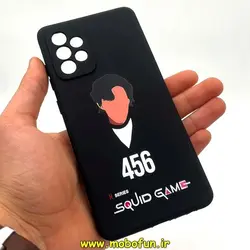 قاب گوشی Galaxy A72 4G - Galaxy A72 5G سامسونگ سیلیکونی ژله ای طرح اسکویید گیم Squid Game بازی مرکب محافظ لنز دار مشکی کد 182