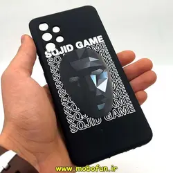 قاب گوشی Galaxy A32 4G سامسونگ سیلیکونی ژله ای طرح اسکویید گیم Squid Game بازی مرکب محافظ لنز دار مشکی کد 221