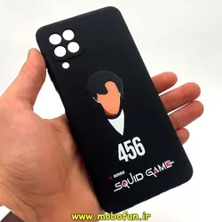 قاب گوشی Galaxy A22 4G - Galaxy M32 4G سامسونگ سیلیکونی ژله ای طرح اسکویید گیم Squid Game بازی مرکب محافظ لنز دار مشکی کد 82