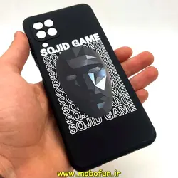 قاب گوشی Galaxy A22 4G - Galaxy M32 4G سامسونگ سیلیکونی ژله ای طرح اسکویید گیم Squid Game بازی مرکب محافظ لنز دار مشکی کد 81