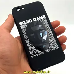 قاب گوشی iPhone 6 - iPhone 6s آیفون سیلیکونی ژله ای طرح اسکویید گیم Squid Game بازی مرکب محافظ لنز دار مشکی کد 105
