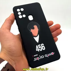 قاب گوشی Galaxy A21S سامسونگ سیلیکونی ژله ای طرح اسکویید گیم Squid Game بازی مرکب محافظ لنز دار مشکی کد 266
