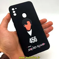 قاب گوشی Galaxy A11 سامسونگ سیلیکونی ژله ای طرح اسکویید گیم Squid Game بازی مرکب محافظ لنز دار مشکی کد 244