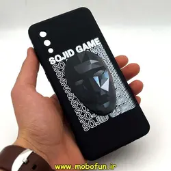 قاب گوشی Galaxy A02 - Galaxy A022 سامسونگ سیلیکونی ژله ای طرح اسکویید گیم Squid Game بازی مرکب محافظ لنز دار مشکی کد 117