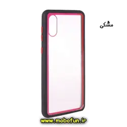 قاب گوشی Galaxy A02 - Galaxy M02 سامسونگ طرح پشت طلق شفاف دور سیلیکونی رنگی مشکی کد 111