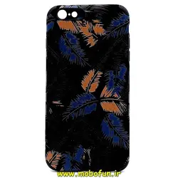 قاب گوشی iPhone 6 Plus - iPhone 6s Plus آیفون طرح ژله ای مخملی ضد ضربه ایربگ دار برگ گل قهوه ای سرمه ای کد 117
