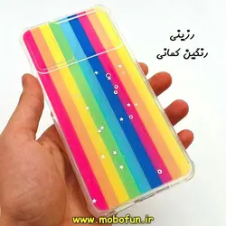 قاب گوشی Poco M3 شیائومی طرح رزینی IMD ایربگ دار فانتزی محافظ لنز دار کشویی رزینی رنگین کمانی کد 219