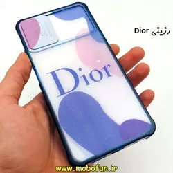 قاب گوشی Poco M3 شیائومی طرح رزینی IMD ایربگ دار فانتزی محافظ لنز دار کشویی رزینی Dior کد 217