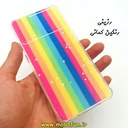 قاب گوشی Galaxy A71 سامسونگ طرح رزینی IMD ایربگ دار فانتزی محافظ لنز دار کشویی رزینی رنگین کمانی کد 218