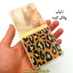 قاب گوشی Galaxy A32 4G سامسونگ طرح رزینی IMD ایربگ دار فانتزی محافظ لنز دار کشویی رزینی پلنگی تیره کد 193