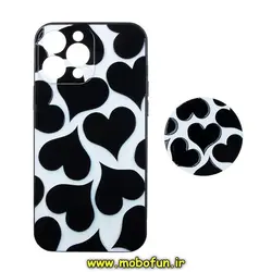 قاب گوشی iPhone 13 Pro Max آیفون فانتزی برجسته طرح قلب مشکی پاپ سوکت دار محافظ لنز دار کد 48