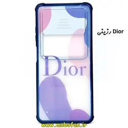 قاب گوشی Poco X3 NFC - Poco X3 Pro پوکو شیائومی طرح رزینی IMD ایربگ دار فانتزی محافظ لنز دار کشویی دیور Dior کد 427