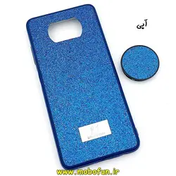 قاب گوشی Poco X3 - Poco X3 Pro پوکو شیائومی اکلیلی سواروسکی پاپ سوکت دار آبی کد 391