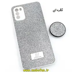 قاب گوشی Poco M3 پوکو شیائومی اکلیلی سواروسکی پاپ سوکت دار محافظ لنز دار نقره ای کد 186