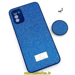 قاب گوشی Poco M3 پوکو شیائومی اکلیلی سواروسکی پاپ سوکت دار محافظ لنز دار آبی کد 184